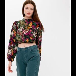 Desigual Multi Postion Cropped Floral Blouse